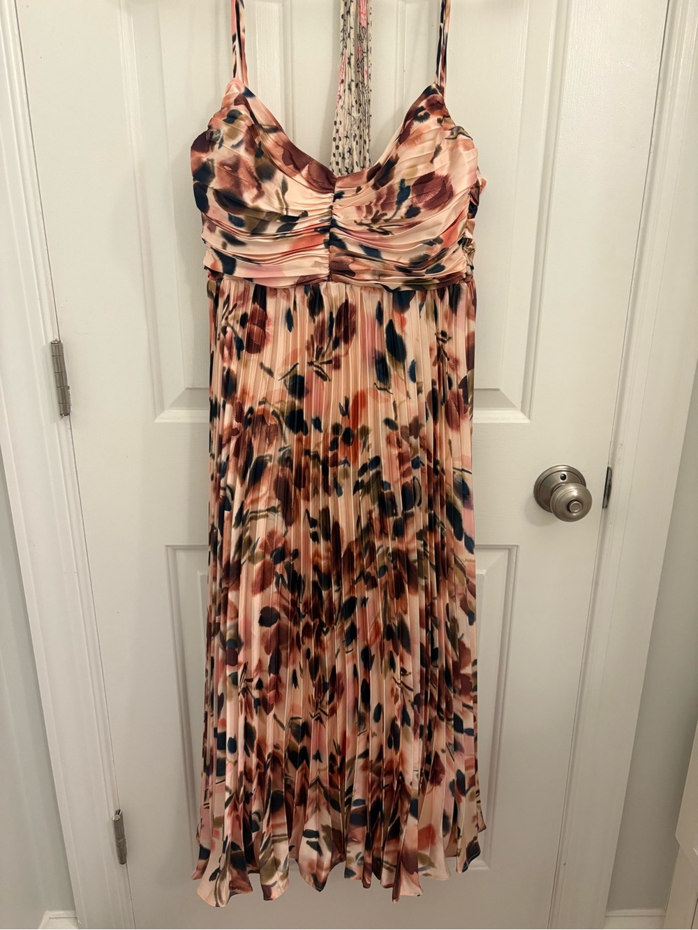 Pleated Floral Midi Dress